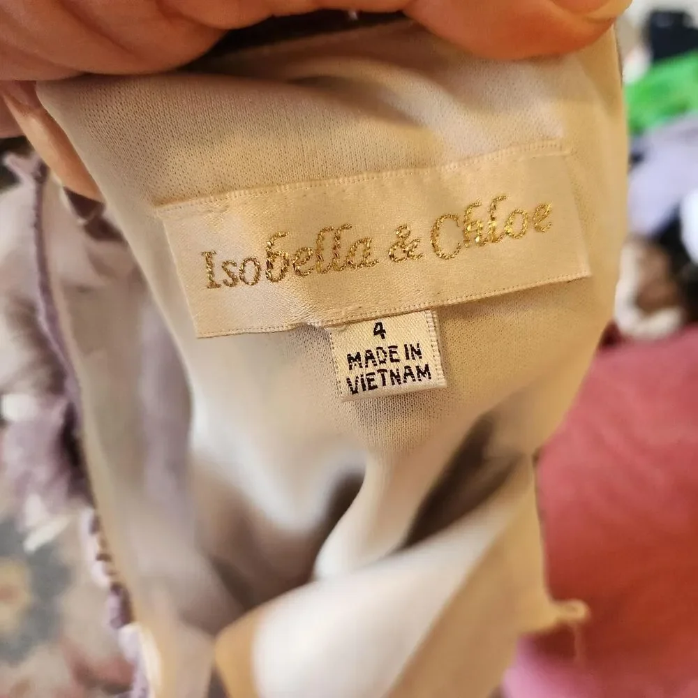 Chloe Purple and Cream Dress